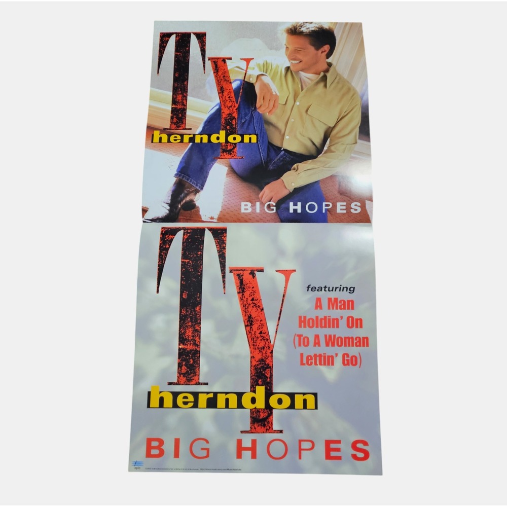 Ty Herndon Big Hopes 1998 Promo Poster 12x24 Double‎ Sided Sony Music Country